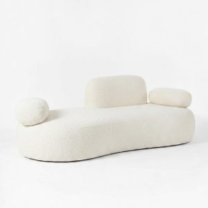 Branka Off White Boucle 3 Seater Sofa Left Facing