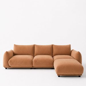 Alannah Camel Brown Modular 4 Seater Sofa with Ottoman