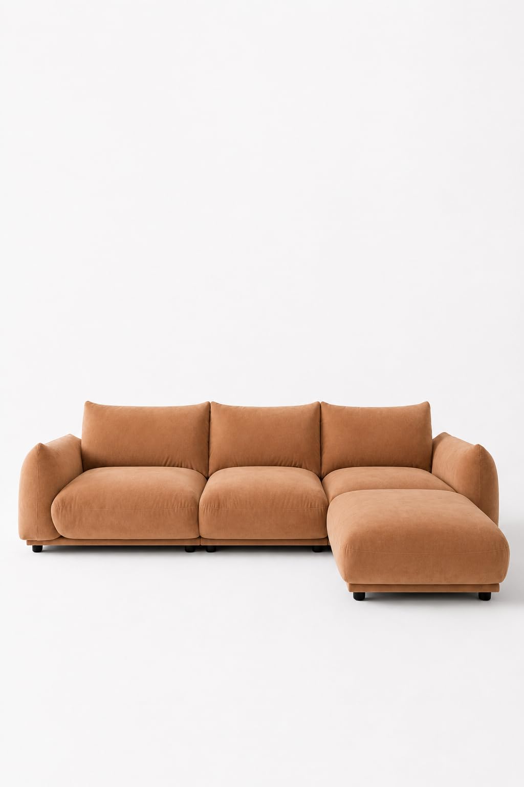 Alannah Camel Brown Modular 3 Seater Sofa with Ottoman