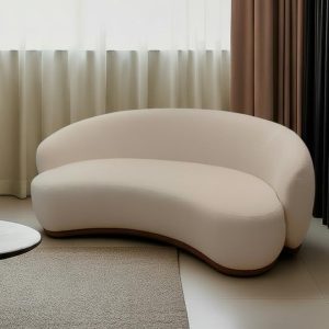 Kyma Boucle Curved Sofa Right Facing