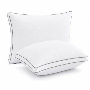 Marbella Downproof Bed Pillows for Sleeping, Cooling Hotel Quality Gusseted Pillows, Premium 3D Microfiber Down Alternative Fill, Soft Fluffy Support for All Sleepers, Pack of 4, King (80x50)