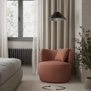 Bronte Rust Brown Swivel Sofa Chair