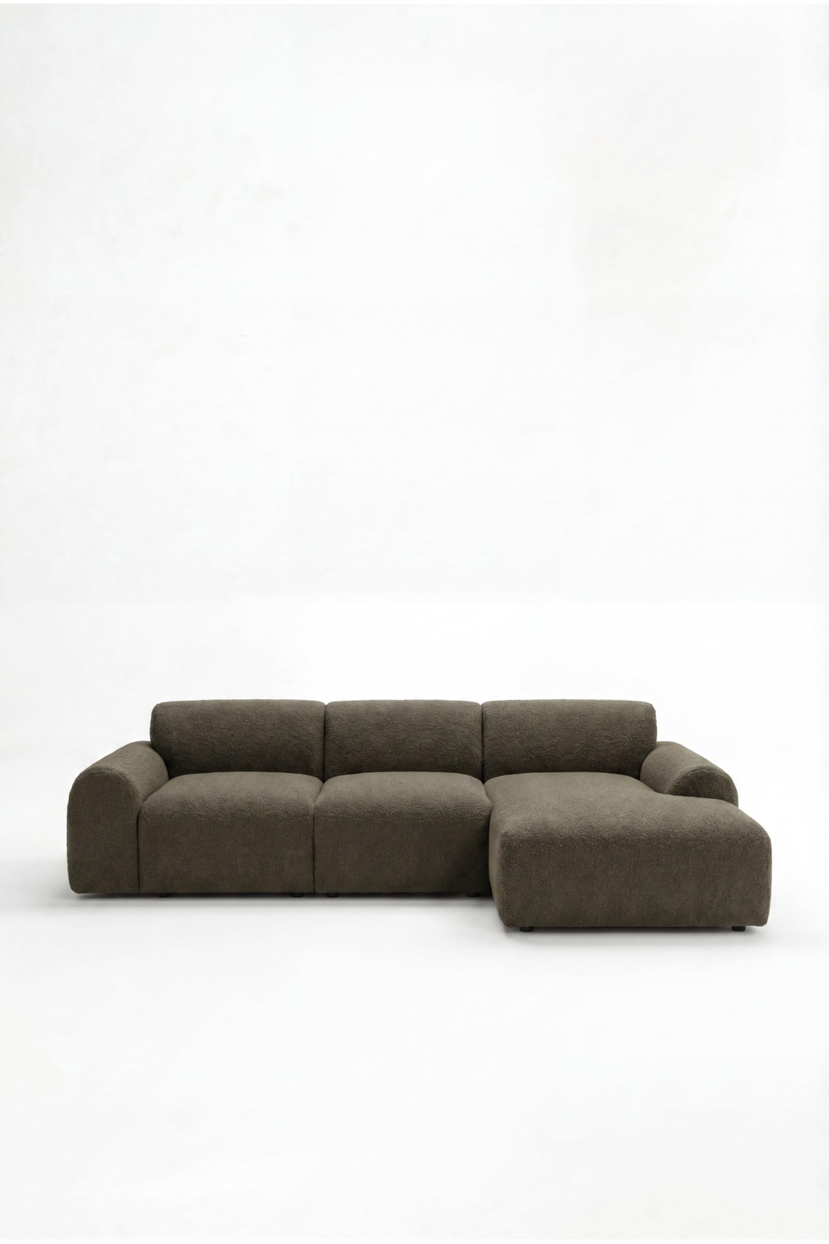 Kallia Olive Wood 2 Seater Chaise Sofa Right Facing