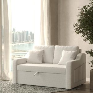 Elios Off White Convertible Sofa Bed