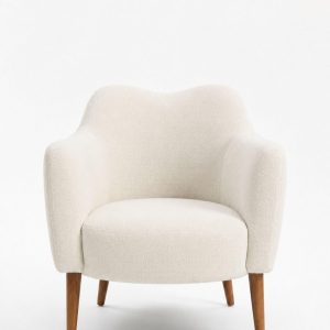 Kent Ivory Armchair with Irregular Top