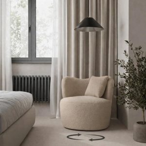 Bronte Soft Sand Swivel Sofa Chair