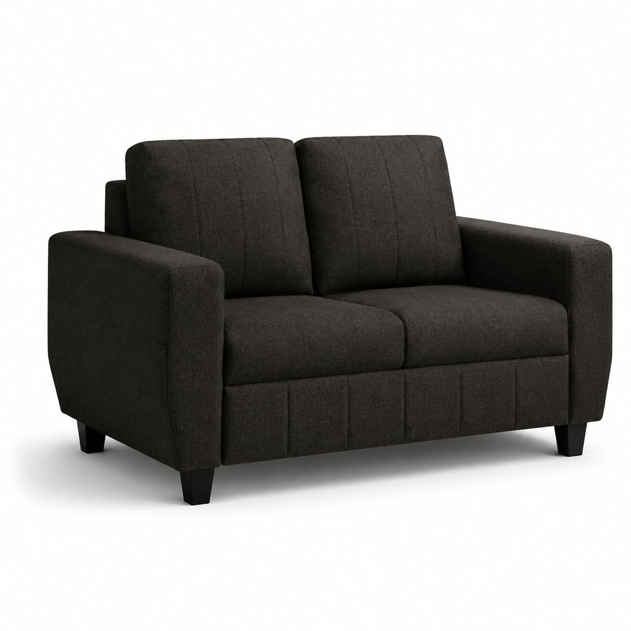 Modern Fabric Sofa Set | Upholstered Seating with Cushioned Comfort | Multiple Seater Configurations and Colours for Living Room and Office (Woody Brown, 2 Seater)