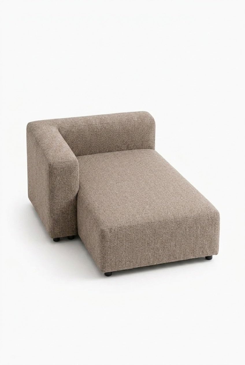 Karina Taupe Chaise Module Right Facing