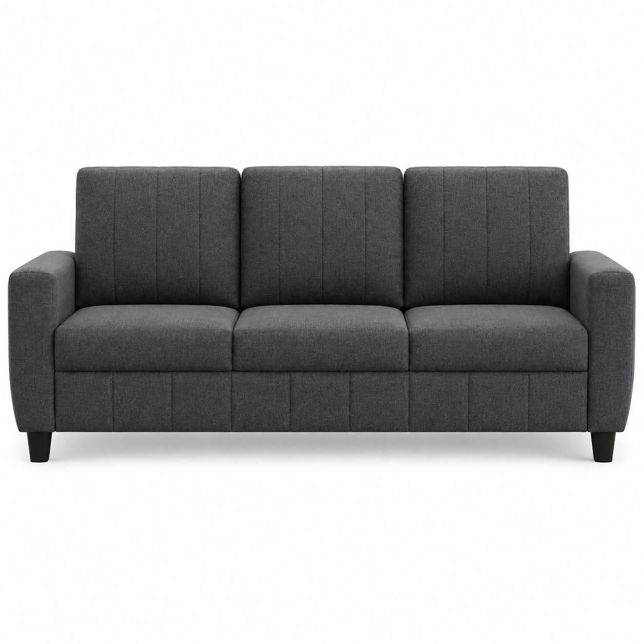 Modern Fabric Sofa Set | Upholstered Seating with Cushioned Comfort | Multiple Seater Configurations and Colours for Living Room and Office (Stone Grey, 3 Seater)