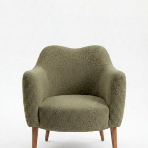 Kent Light Olive Green Armchair with Irregular Top