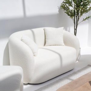 Amanti Off White Boucle 3 Seater Sofa