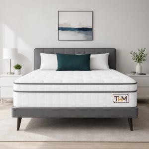 Home Mart California Queen Mattress 200 x 160 cm, 20cm Hybrid Pocket Spring Mattress with Cool Gel Memory Foam, Medium Firm Comfort, Motion Isolation, Pressure Relief and Breathable Support