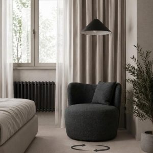 Bronte Charcoal Swivel Sofa Chair