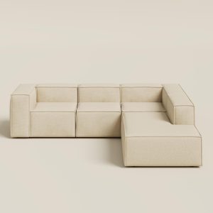 Safa Light Beige 3 Seater Modular Sofa with Chaise Right Facing
