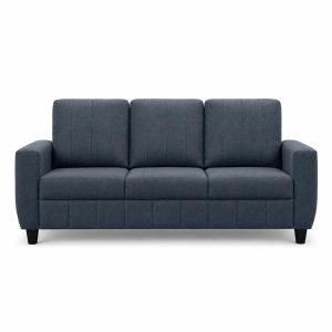 Modern Fabric Sofa Set | Upholstered Seating with Cushioned Comfort | Multiple Seater Configurations and Colours for Living Room and Office (Ocean Blue, 3 Seater)