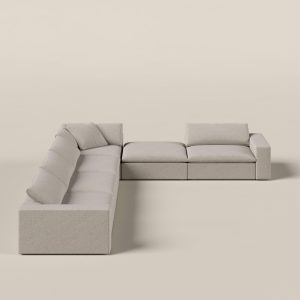 Orvella Champagne Beige Modular 4 Seater Sofa with Corner Module