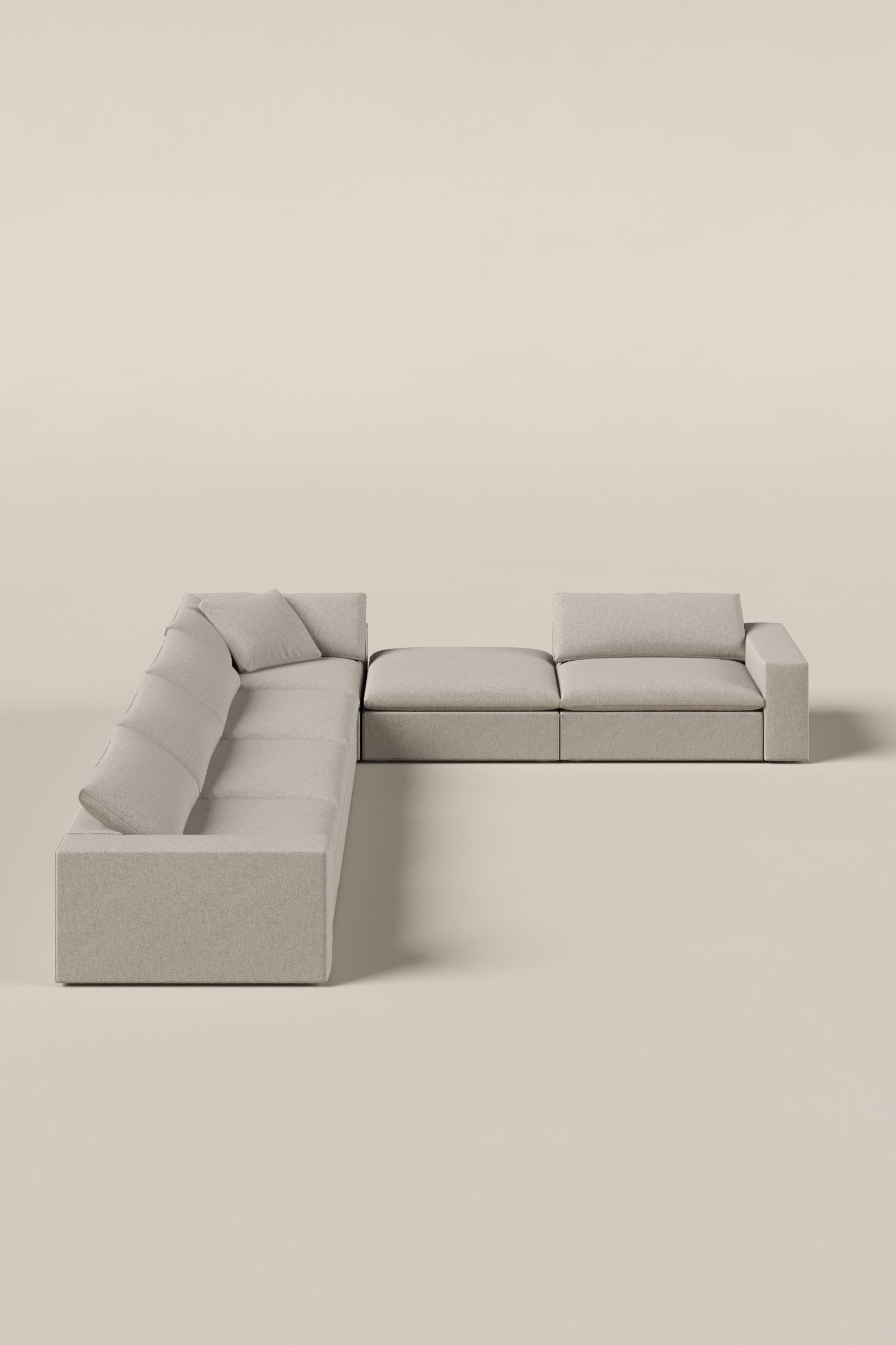 Orvella Champagne Beige Modular 4 Seater Sofa with Corner Module