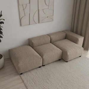 Karina Taupe Modular Sofa Left Facing