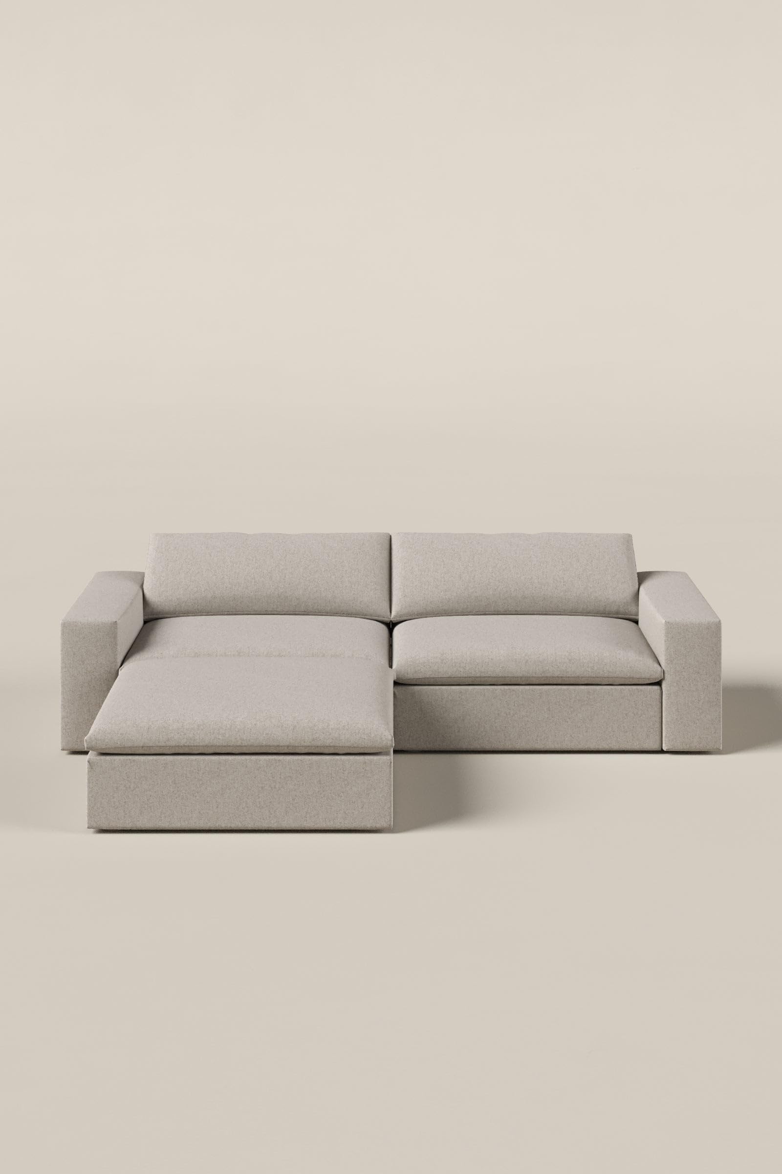 Orvella Champagne Beige Modular 4 Seater Sofa with Ottoman