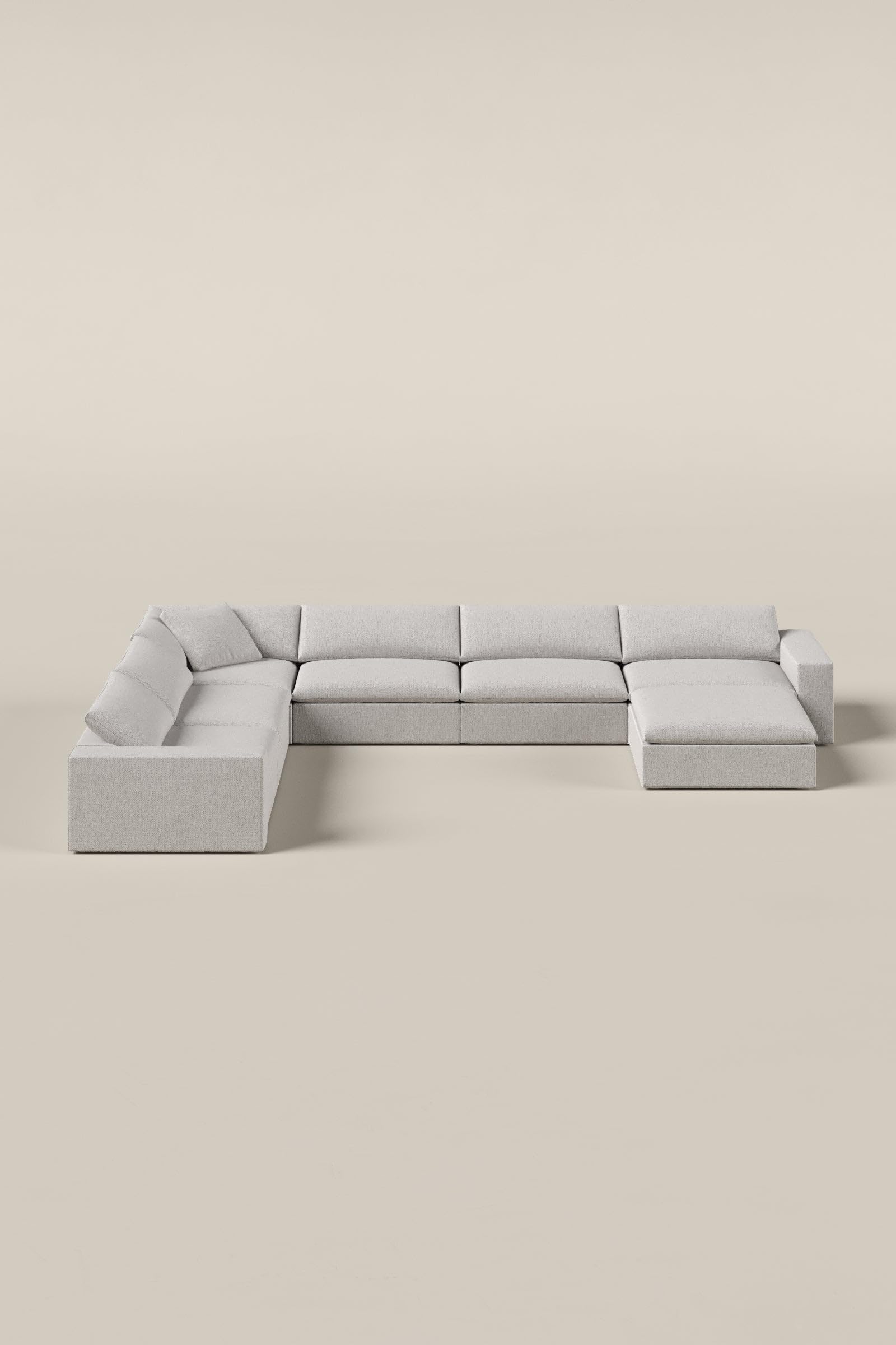 Orvella Repose Grey Modular U Shaped Sofa With Ottoman