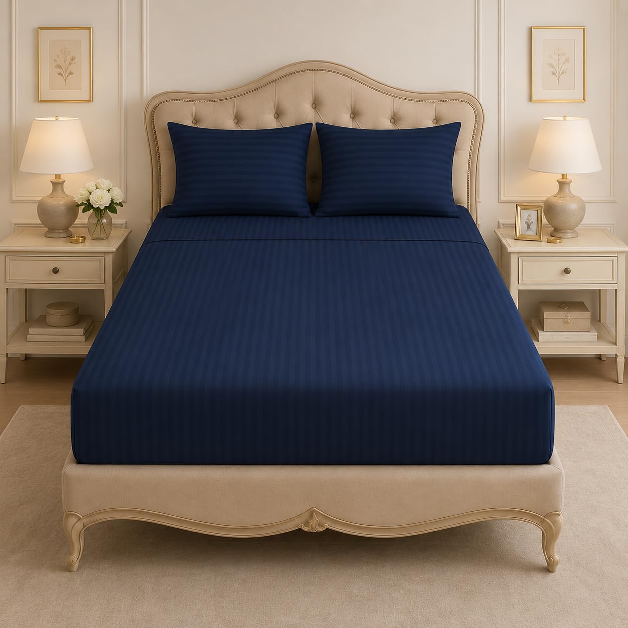 Microfiber Fitted Sheet Set, Double 120 x 200 cm, Soft Brushed Polyester Bed Sheet with Elasticated Fit, Breathable Easy Care Bedding, Smooth Comfortable Bottom Sheet for Home & Guest Room