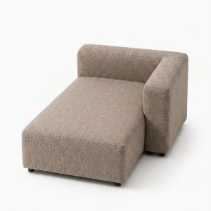 Karina Taupe Chaise Module Left Facing
