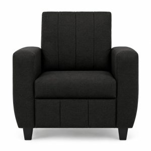 Modern Fabric Sofa Set | Upholstered Seating with Cushioned Comfort | Multiple Seater Configurations and Colours for Living Room and Office (Woody Brown, 1 Seater)
