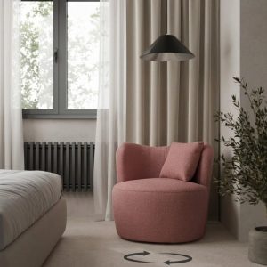 Bronte Rosewood Pink Swivel Sofa Chair