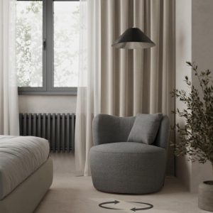 Bronte Dark Grey Swivel Sofa Chair