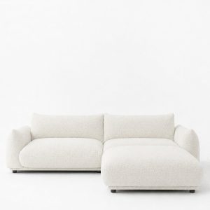 Alannah Off White Boucle Modular 4 Seater Sofa with Ottoman