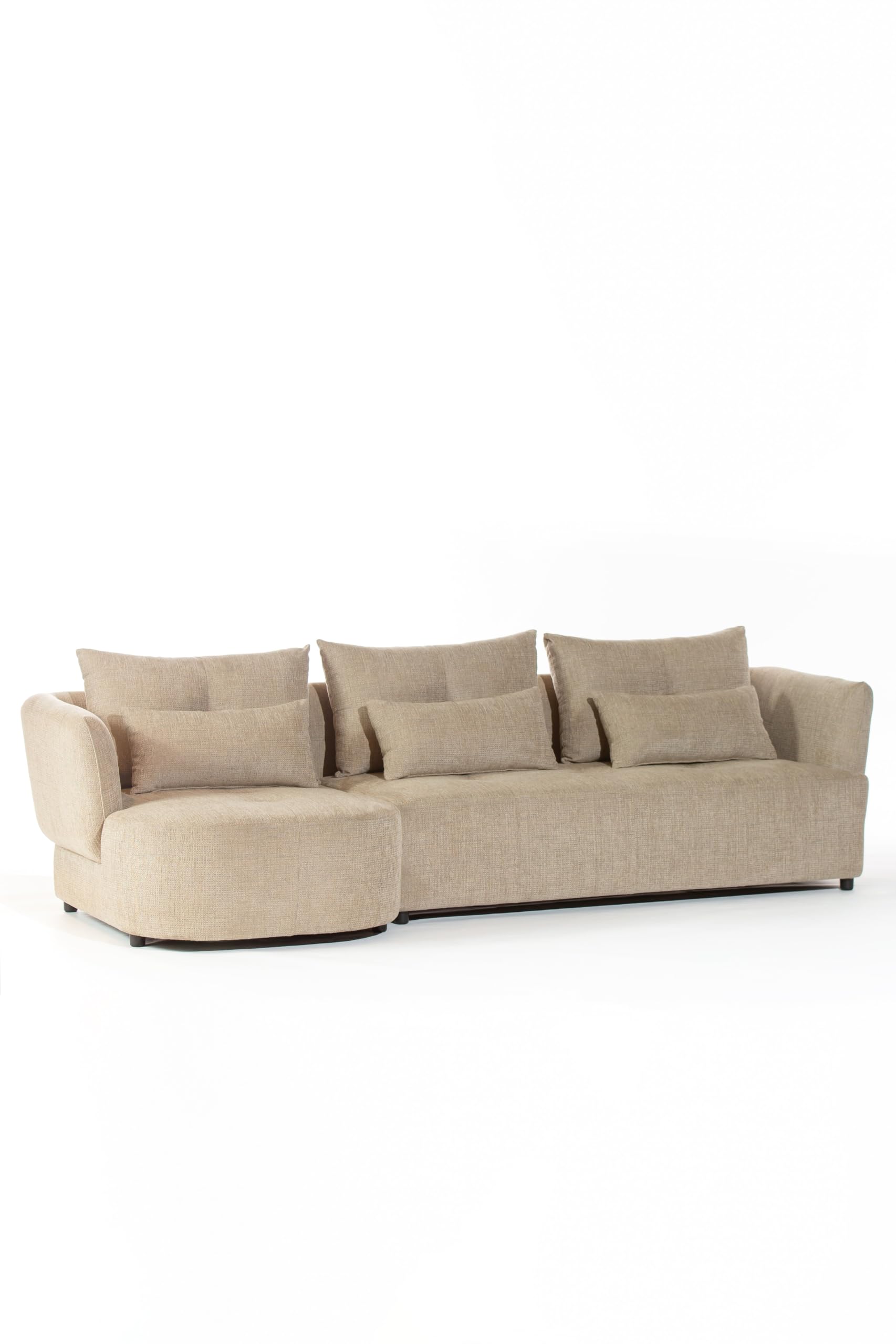 Briella Creamstone Glow 3 Seater Sofa With Chaise Left Facing