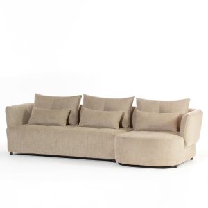 Briella Creamstone Glow 3 Seater Sofa With Chaise Right Facing