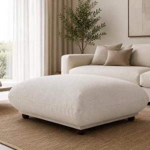Alannah Ivory Ottoman 74CM Width x 35CM Height