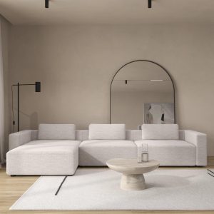 Emersyn Oat Cream 3 Seater Modular Sofa with Ottoman