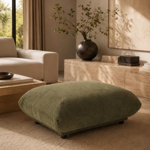 Alannah Light Olive Green Ottoman 84CM Width x 35CM Height