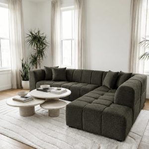 Marisa Olive Wood L-Shape Sofa Right Facing