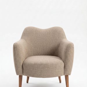 Kent Taupe Armchair with Irregular Top