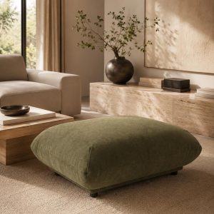 Alannah Light Olive Green Ottoman 74CM Width x 35CM Height