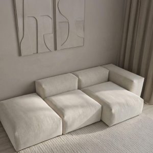 Karina Stone Ivory Modular Sofa Left Facing