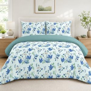 Home Mart Outlet Mix and Match 4-Piece Hotel Quality Bedding Set, Ultra-Soft 250 GSM Microfiber Duvet Cover, Fitted Sheet, 2 Pillowcases, Zipper ((Muted Mint Green), Double 200x220cm, 150x220cm)