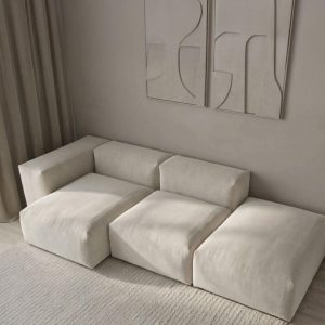 Karina Stone Ivory Modular Sofa Right Facing