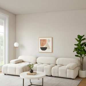 Nuvola Off White 3 Seater L-Shape Sofa Left Facing