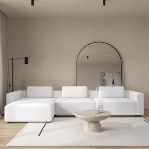 Emersyn Frost Line 3 Seater Modular Sofa with Ottoman