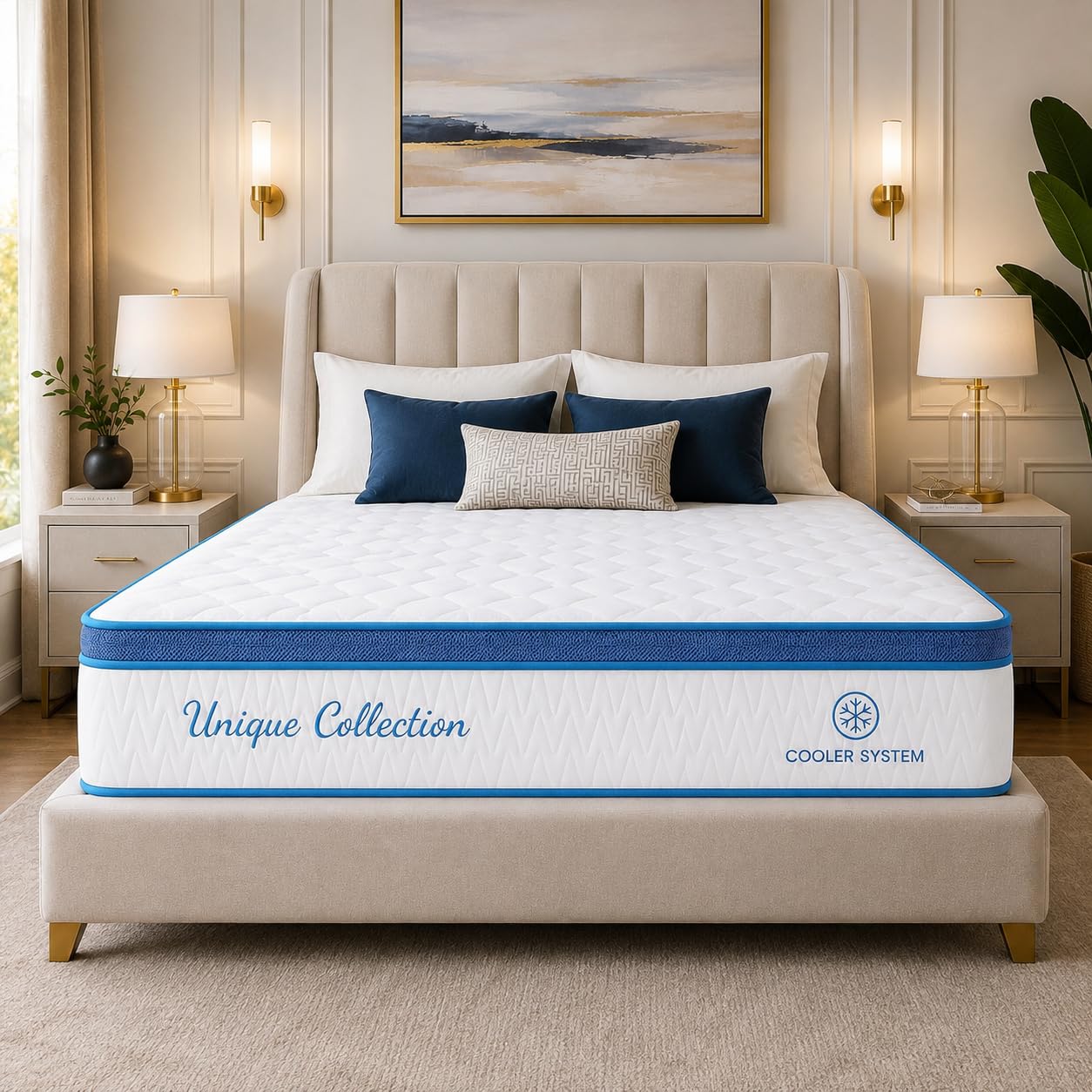 Marbella Cooler System 29cm Pocket Spring Mattress, Cooling Breathable Fabric, Individually Wrapped Springs, Motion Isolation, Pressure Relief & Firm Support, Single (190x90)