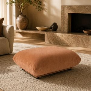 Alannah Camel Brown Ottoman 84CM Width x 35CM Height