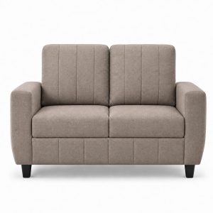 Modern Fabric Sofa Set | Upholstered Seating with Cushioned Comfort | Multiple Seater Configurations and Colours for Living Room and Office (Pebble Brown, 2 Seater)