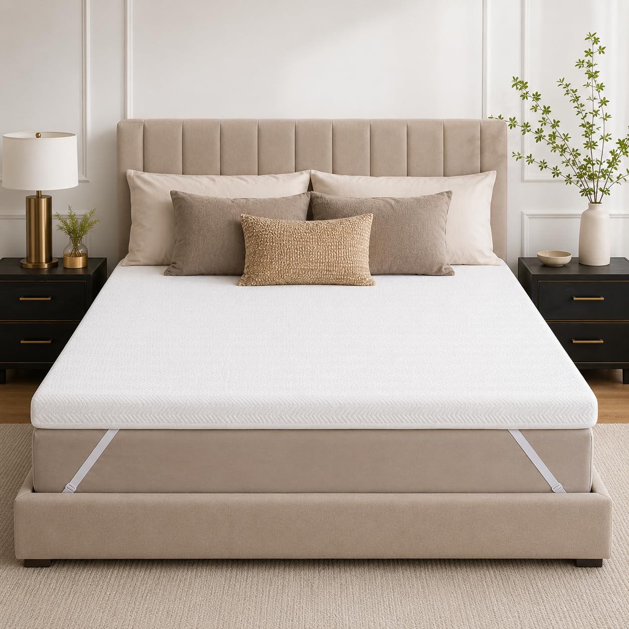 Marbella 5cm Luxury Gel Infused Memory Foam Mattress Topper, Cooling Bed Topper with Pressure Relief, Body Contouring, Breathable Comfort & Soft Support for Better Sleep, Twin (200x90)