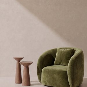 Amanti Dusty Olive Velvet Lounge Sofa Chair