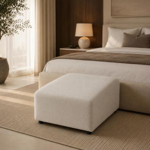 Karina Stone Ivory Ottoman