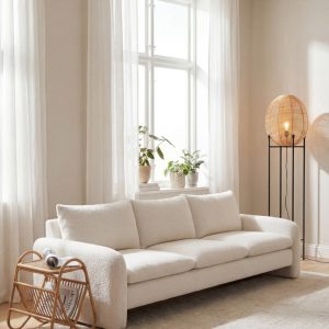 Belin Off White Boucle 3 Seater Sofa